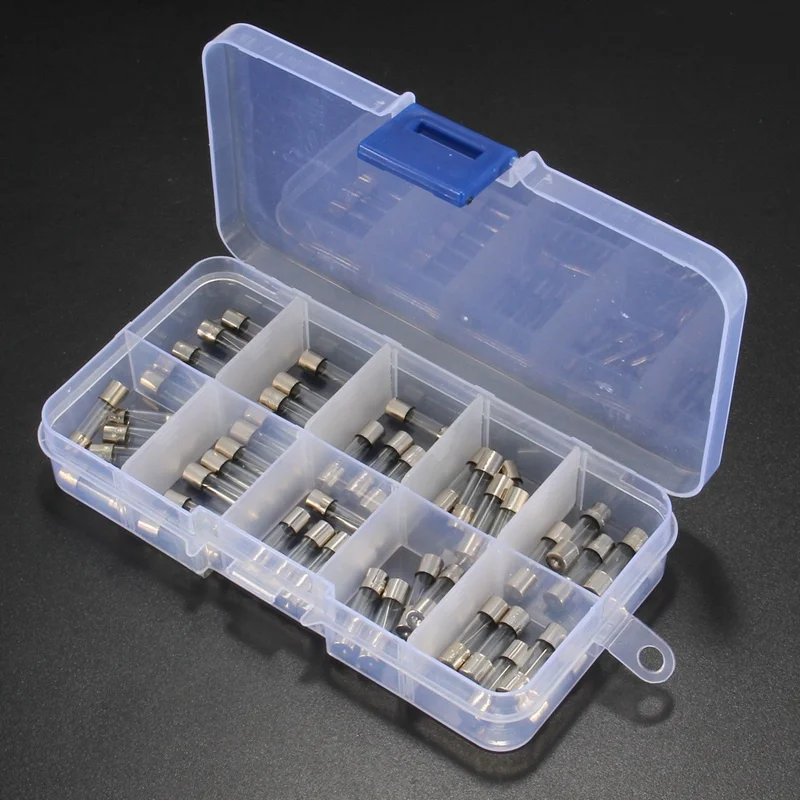 Набор стеклянных предохранителей в ассортименте 50 шт. набор трубок с медленным