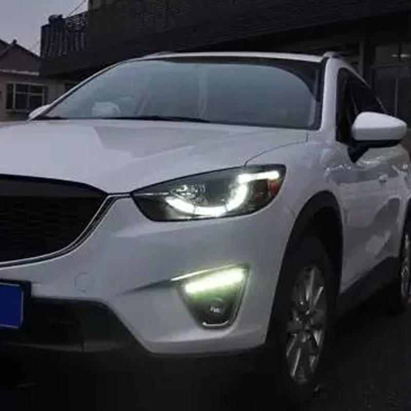 Автомобильный Стайлинг для Mazda CX-5 фары 2013- CX5 светодиодный фонарь ангельские глазки DRL Биксеноновые линзы Высокий Низкий Луч парковочная противотуманная фара