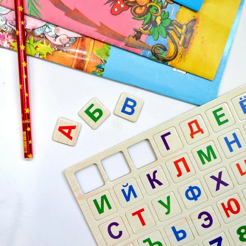 Дети 22,5*15 см русский алфавит головоломки деревянные игрушки головоломки игрушки для детей доска с алфавитом Малыш Развивающие игрушки