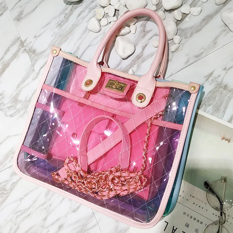 Пляжные сумки для женщин 2019 bolsos mujer de marca famosa пластиковая прозрачная