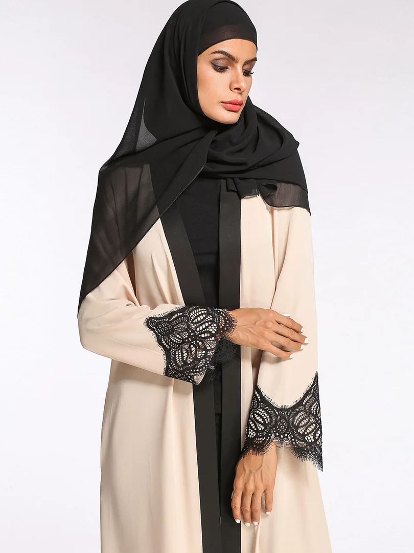 Оптовая продажа кружевной стеганый шифоновый халат для взрослых Abayas 2018