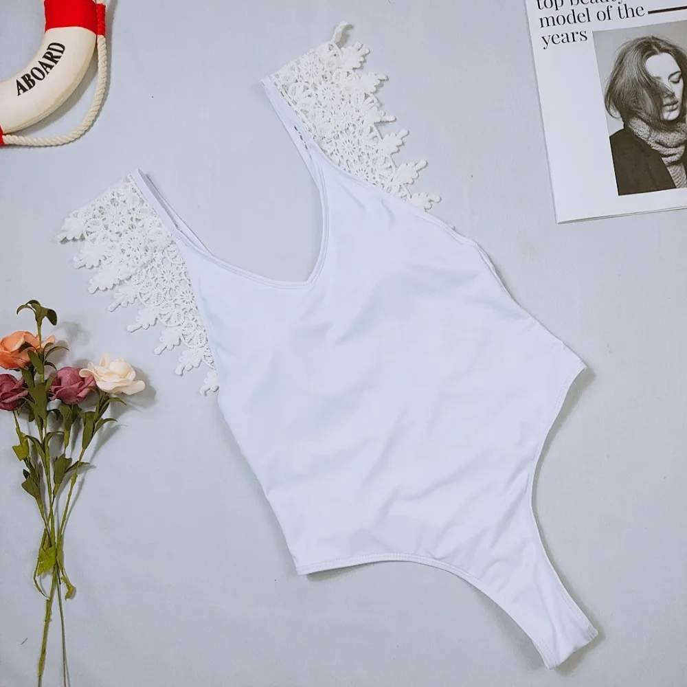 Лидер продаж 2019 Цельный купальник женское кружевное бикини с открытой спиной