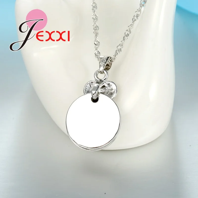 Jewelry Sets Silver Color Heart Shaped Blue Round Earrings And Pendant Necklace Set for Women | Украшения и аксессуары