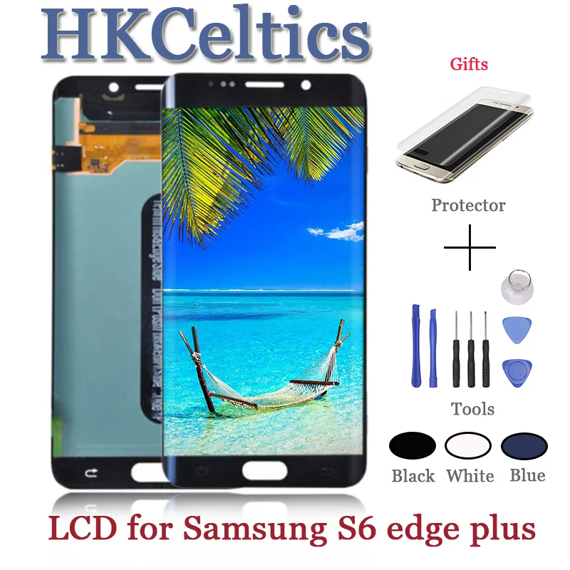 100% Оригинальный дисплей без битых пикселей 5 7 ''для Samsung Galaxy S6 Edge Plus G928 G928F ЖК с