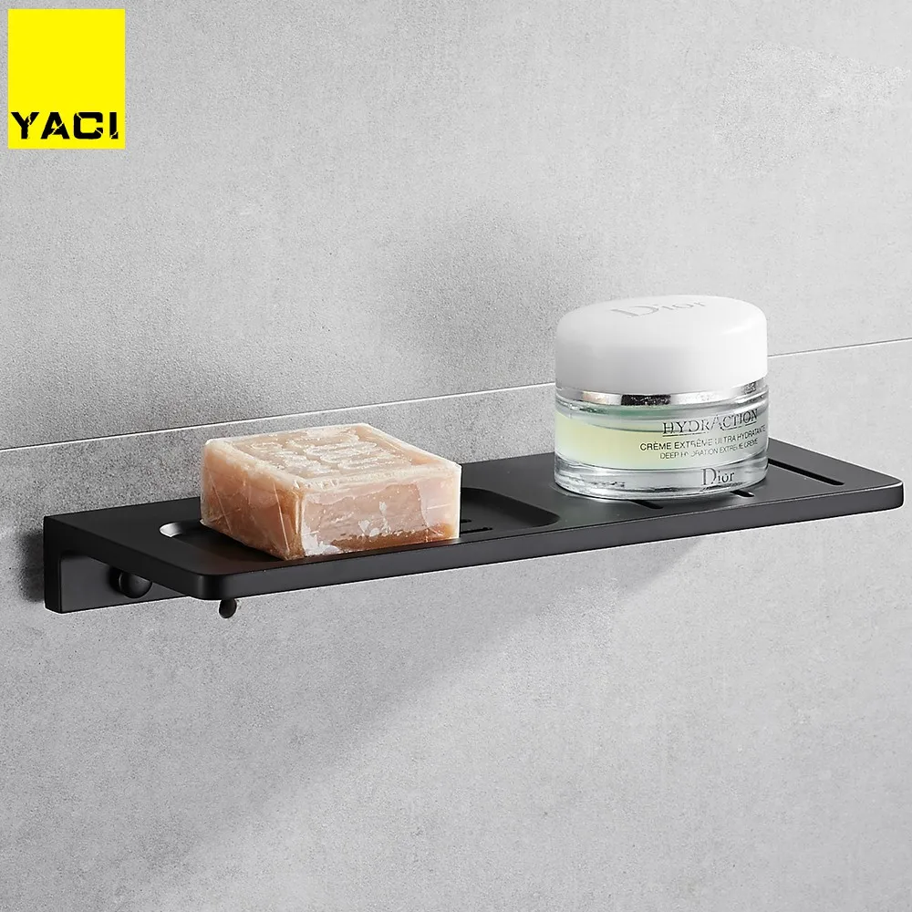 YACI Space Aluminum Black Soap Dish Wall Mounted Bathroom Accessories Product Holder Tray Rack | Обустройство дома