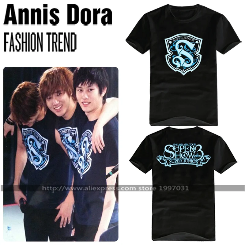 Футболка с коротким рукавом KPOP SUPER JUNIOR THE 3RD ASIA TOUR SHOW3 в Японии LEETEUK YESUNG HEECHUL том же