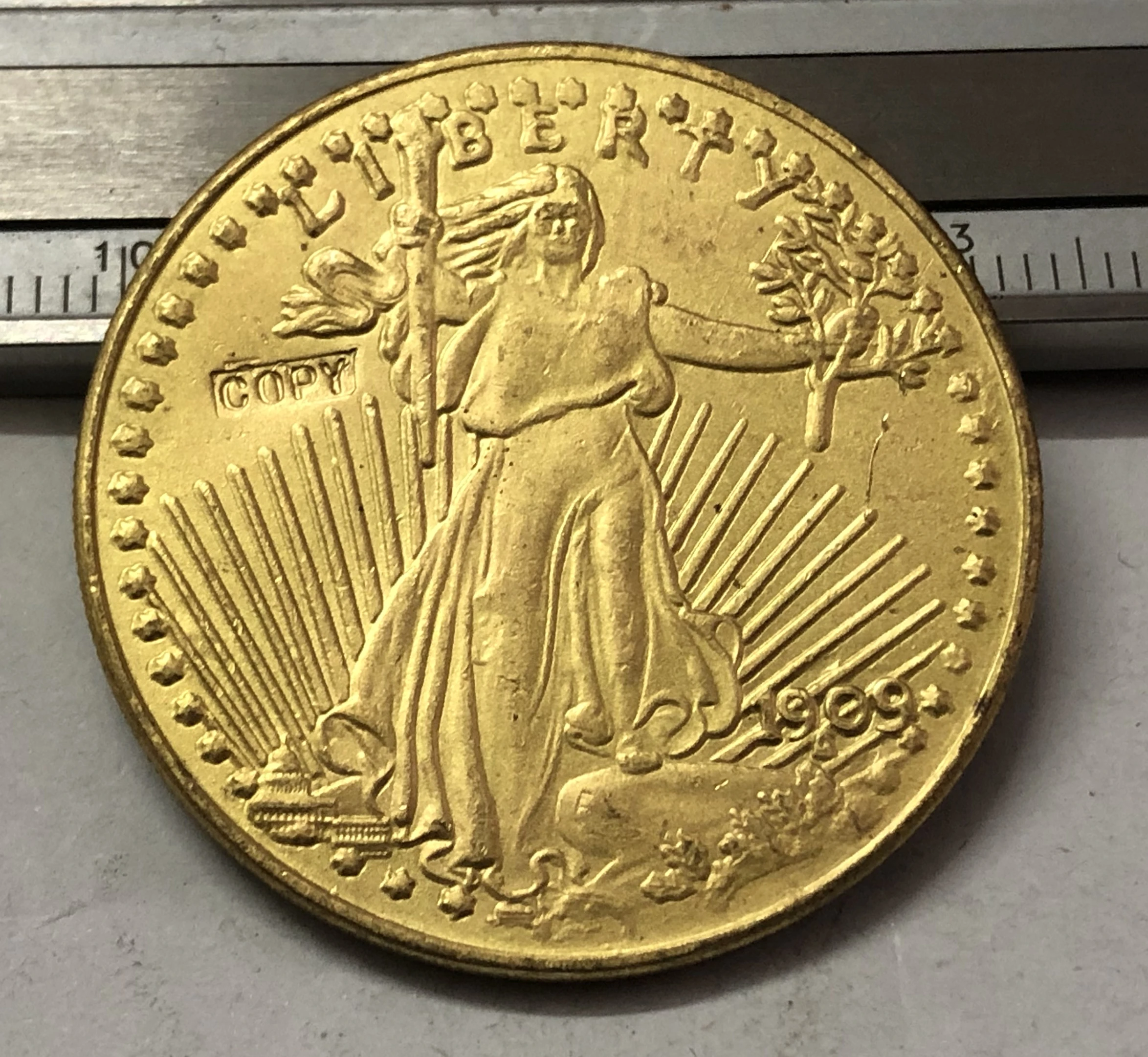 1909 P.D.S США SAINT GAUDENS $20 Золотой доллар точная копия монеты | Дом и сад