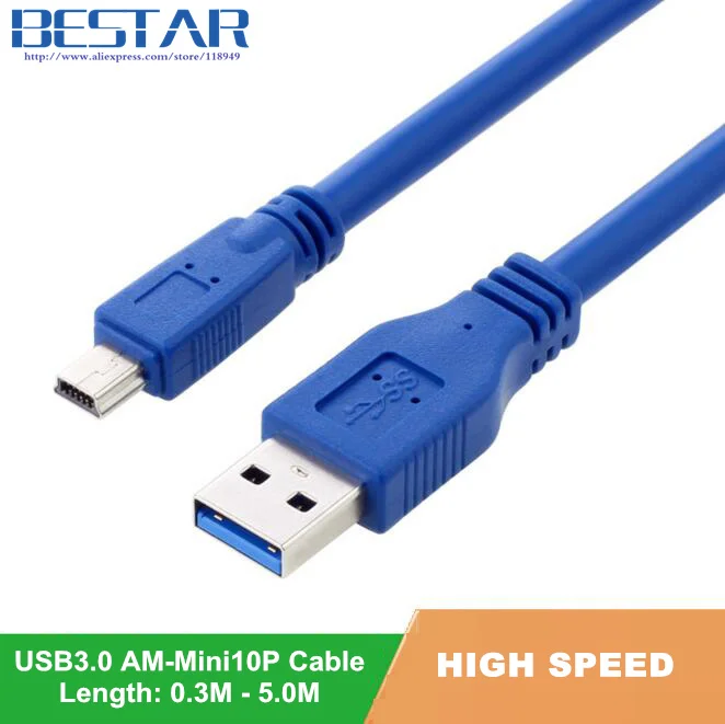 USB 3 0 A папа AM на Mini 10pin USB3.0 кабель м 6 1 5 8 фут 2 фута футов 10 метров|mini usb|mini usb ausb male to |
