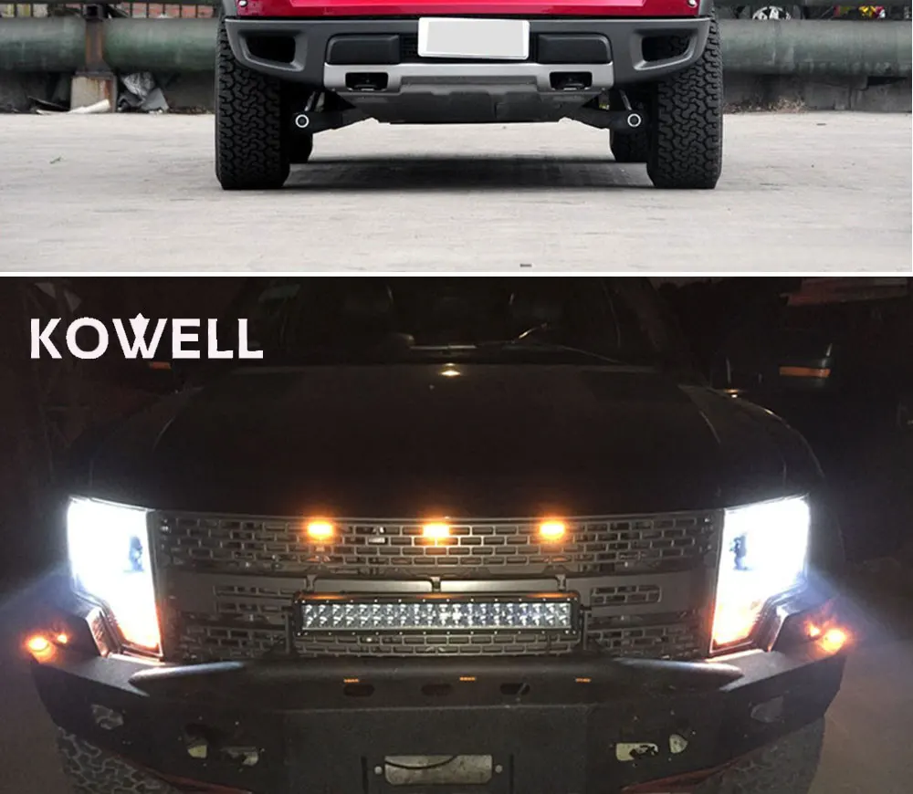 KOWELL автомобильный Стайлинг для Ford F150 фары 2008- Raptor F150 светодиодный фары DRL Объектив двойной луч H7 HID Xenon bi xenon объектив