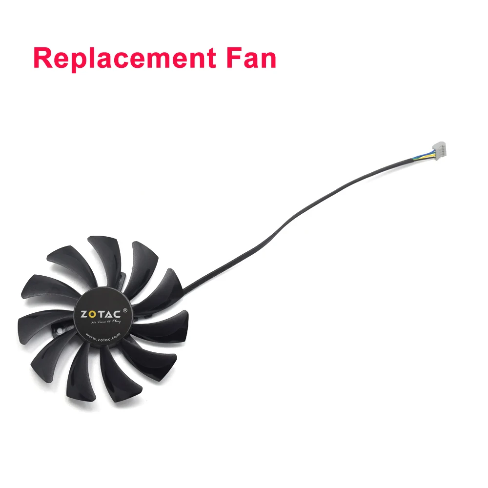 Replacement fan 85 мм T129215SH T129215SU DC12V 0.30AMP 4PIN вентилятор охлаждения для Zotac GeForce N1060IXOC 6GD GTX 1060 3GB Mini ITX графическая карта - Цвет лезвия: Replacement fan