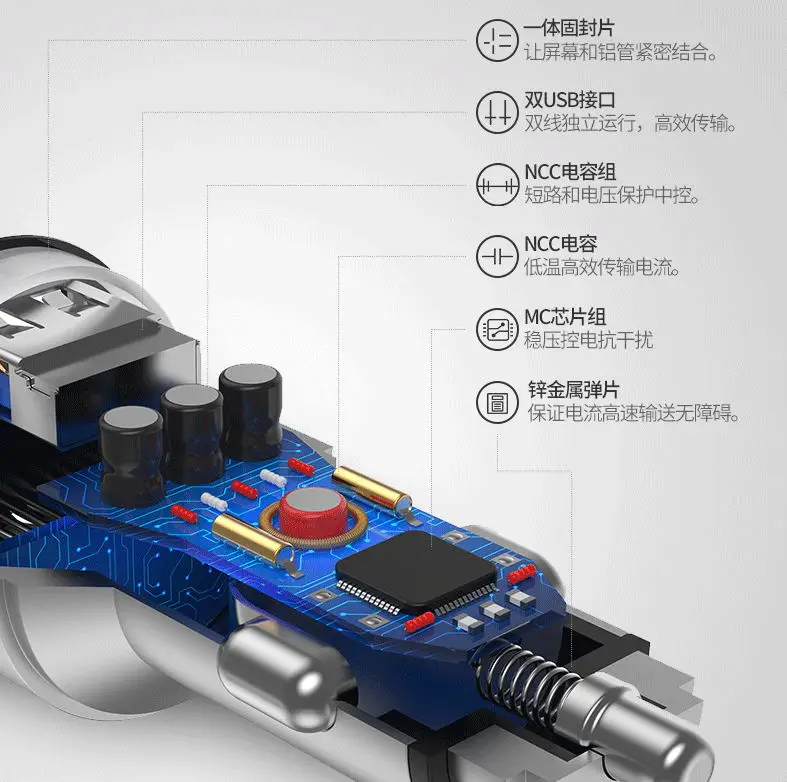 3.1a Dual USB Автомобильное Зарядное устройство Quick Charge 2.0 3.0 мобильный телефон автомобиль Зарядное устройство адаптер для iPhone 7 Samsung Xiaomi автомобильный телефон Зарядное устройство