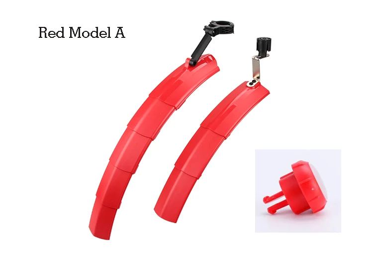 Red with Light GUB 2 шт Складные велосипедные крылья с задним фонарем быстросъемные MTB передние задние брызговики велосипедные части велосипедные крылья - Цвет: Red with Light