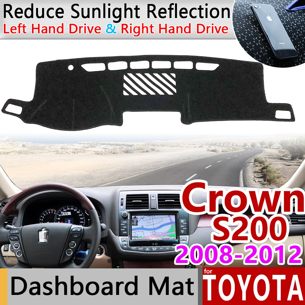 Для Toyota Crown Royal S200 2008 ~ 2012 Противоскользящий коврик на приборную панель