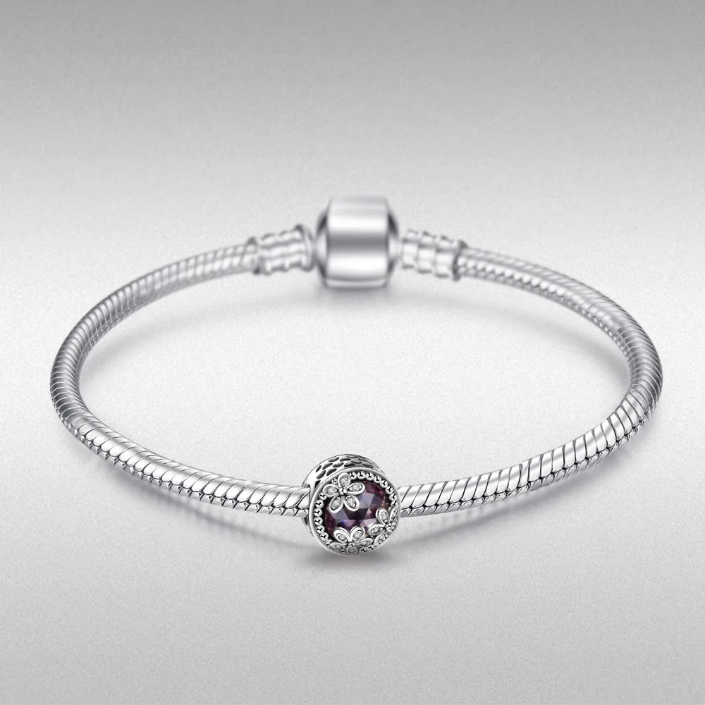 JewelryPalace Аутентичные 925 пробы серебро сверкающие ромашки кубического циркония браслет ювелирные украшения