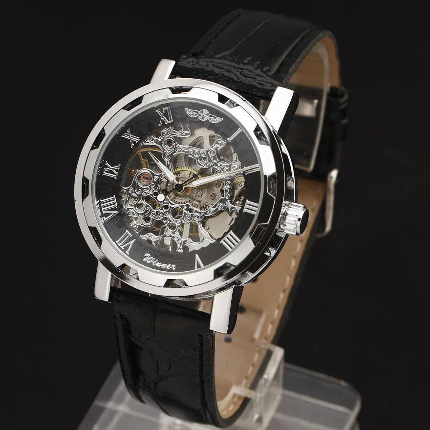 2016 Топ бренд Winner роскошный кожаный ремешок чехол передач Римский индекс