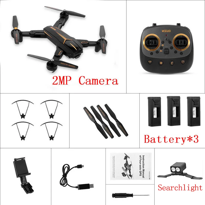 2.0MP3Batterywithled Eachine VISUO XS812 gps Дрон w/2MP/5MP HD камера 5G WiFi FPV 15 минут время полета один ключ возврат складной RC Квадрокоптер RTF - Цвет: 2.0MP3Batterywithled