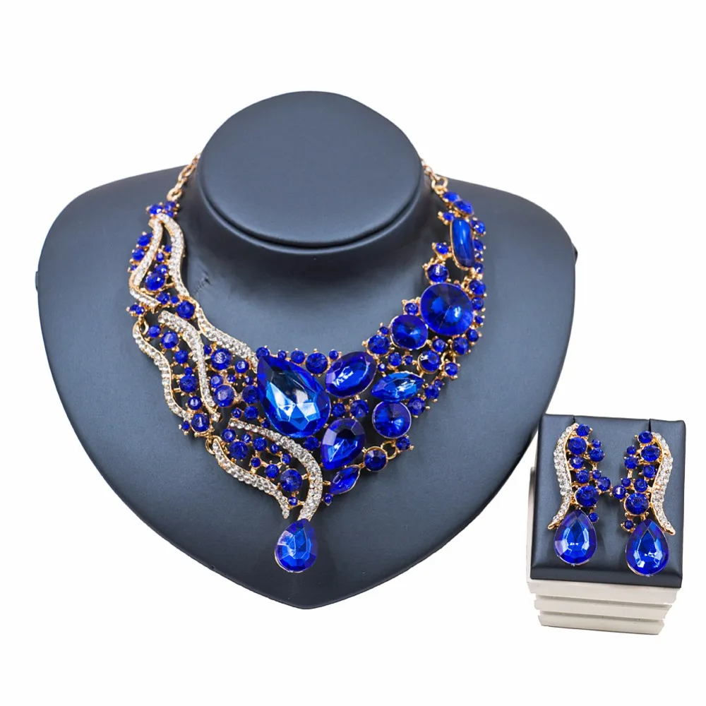 Модные 6 видов цветов Комплекты свадебных ювелирных изделий для невесты подружки