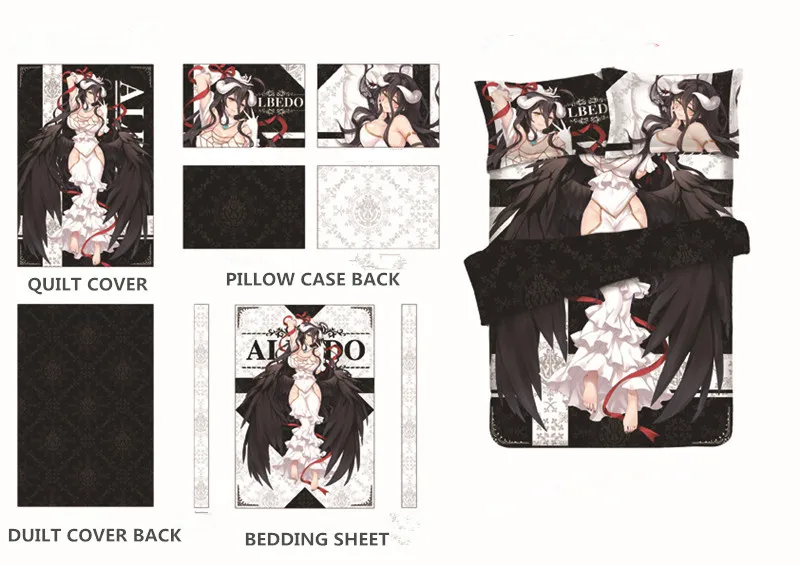 Overlord Albedo кровать в стиле аниме простыни постельное белье Комплекты постельного