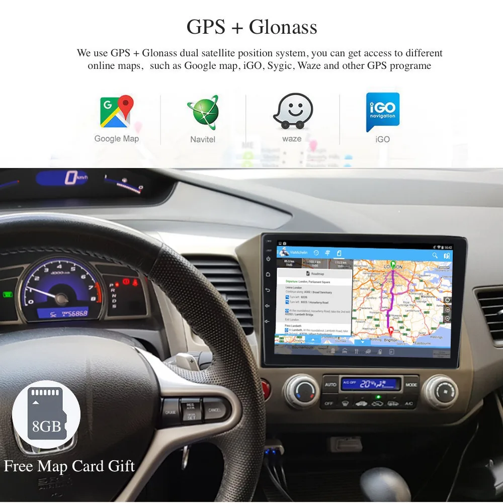 Автомобильное радио Android GPS для Honda Civic 8 Авторадио 2006-2011 навигация головное