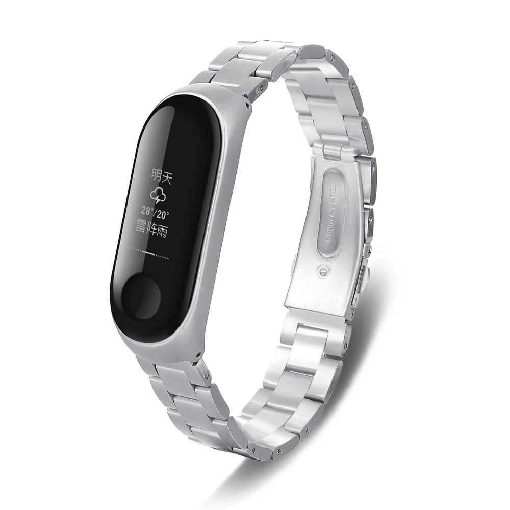 Для Xiaomi Mi band 3 металлический ремешок xiaomi band 3 металлический браслет из нержавеющей стали Миланский ремешок Mi 3 ремешок 3 металлический ремешок