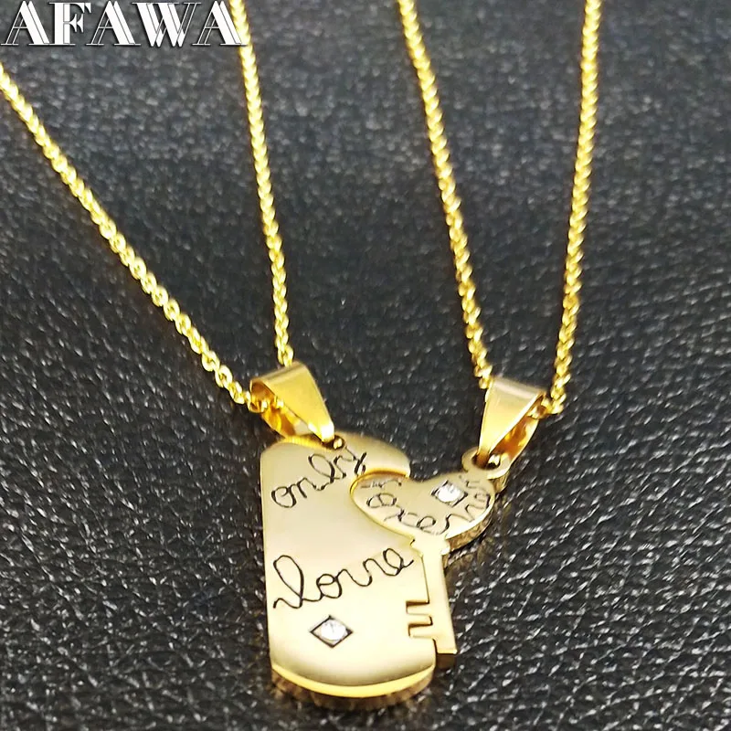 

Ожерелье для влюбленных пар из нержавеющей стали для женщин и мужчин, ювелирные изделия, ожерелье золотого цвета, бижутерия, подарок на день...