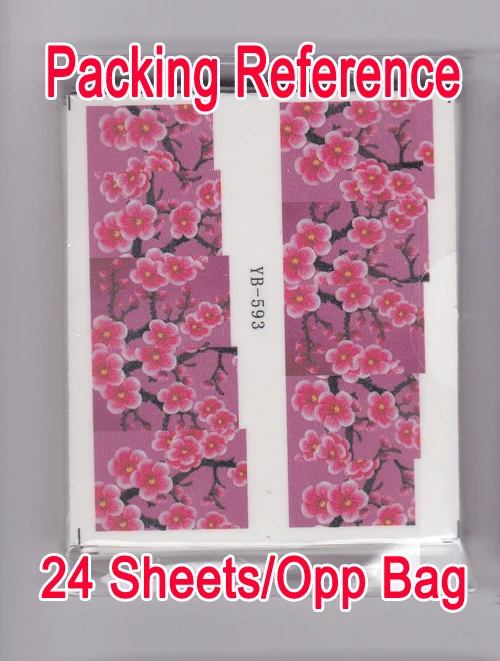 

Nail Art 24Sheets/Lot Mixed 24 Different Chinese Red Plum Nail Art Water Sticker Decal For Nail Art Decoration 24-08