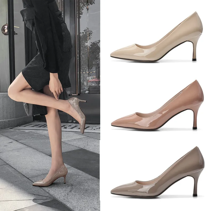 

ASUMER 2020 hot sale new pumps women shoes pointed toe shallow genuine leather shoes high heels shoes women elegant prom shoes