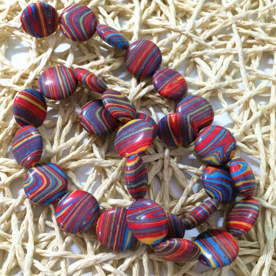 Разноцветная красная желтая полоса Бирюзовая монета Джаспер 12 мм Красивые