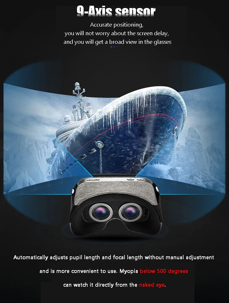 LEORY 5,5 дюймовые тканевые VR очки, bluetooth светильник, дышащие аппаратное ускорение VR 3D очки с USB TF картой, Wi-Fi, 4K выход