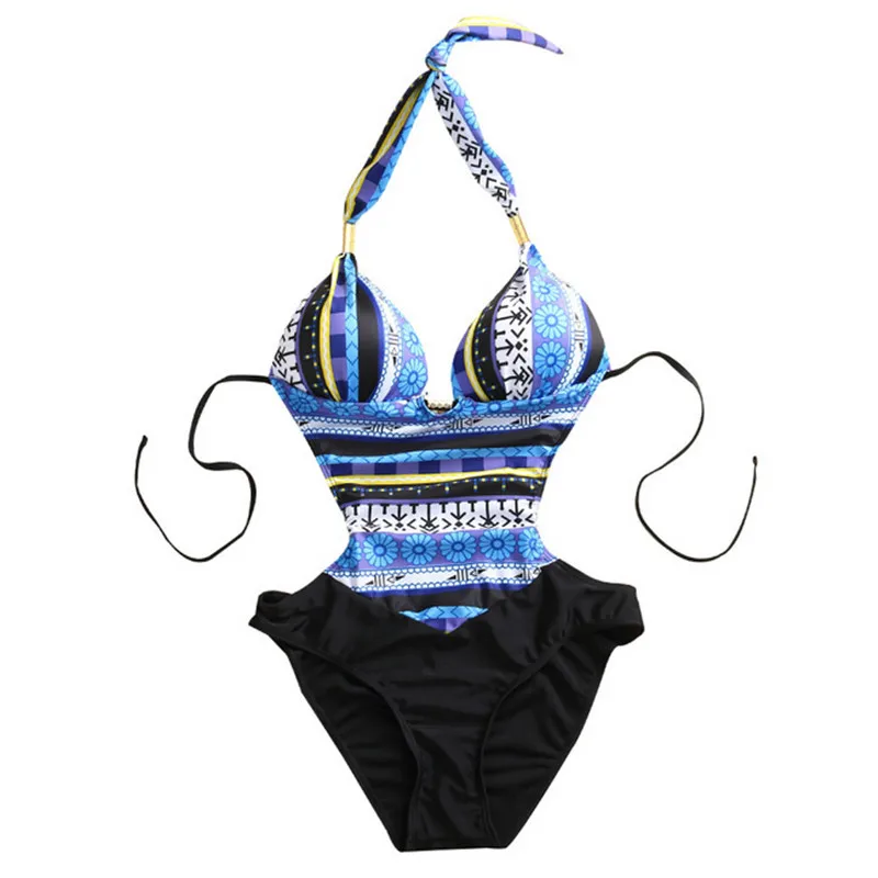 Сексуальный женский слитный купальник монокини Ретро винтажный этнический пуш