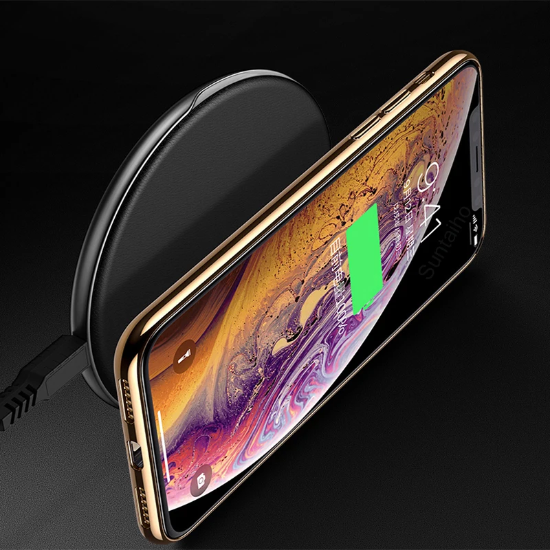Suntaiho for iPhone Case 7 Plating Edge Phone For 6s iphone XR Xs Max case Glass Back phone Cover 8 Plus |