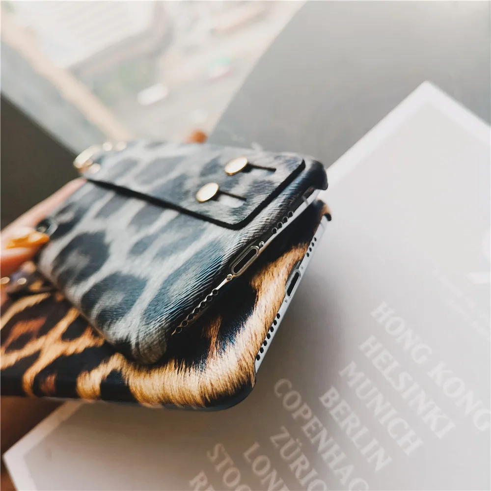 Leopard Case For Iphone XR XS MAX high quality Wrist Strap Soft Phone Cases 7 6S 8 Plus Cover classic Fundas Shell |