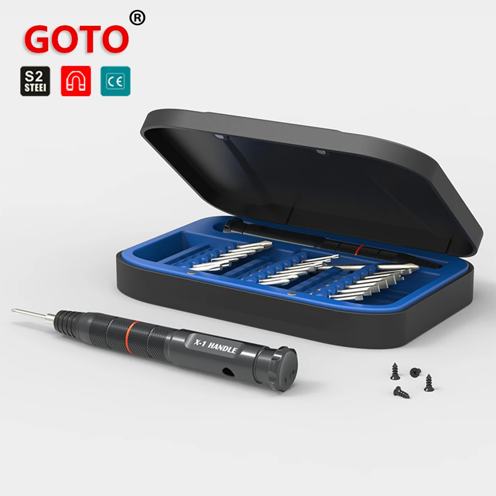 Фото GOTO новейший 22 в 1 прецизионный ph00 2 шлицевая отвертка torx Набор черный держатель GOTO новейший 22 в 1 прецизионный ph00 2 шлицевая отвертка torx Набор черный держатель