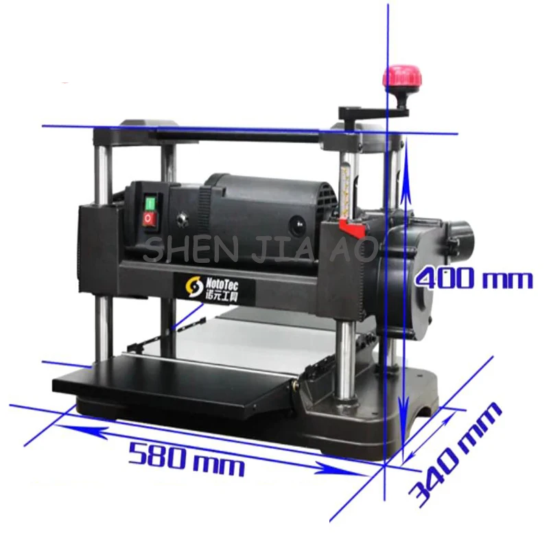 Günstig 12 Zoll Exquisite Desktop Flache Messer Schneiden Maschine 220 V 50Hz 1500 W Industrielle/Home Automatische Fütterung Holzbearbeitung Hobel
