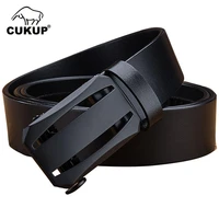 cukup 2022 top quality real cowskin leather belts novelty hollowed automatic buckle metal male belt accessories for men nck641