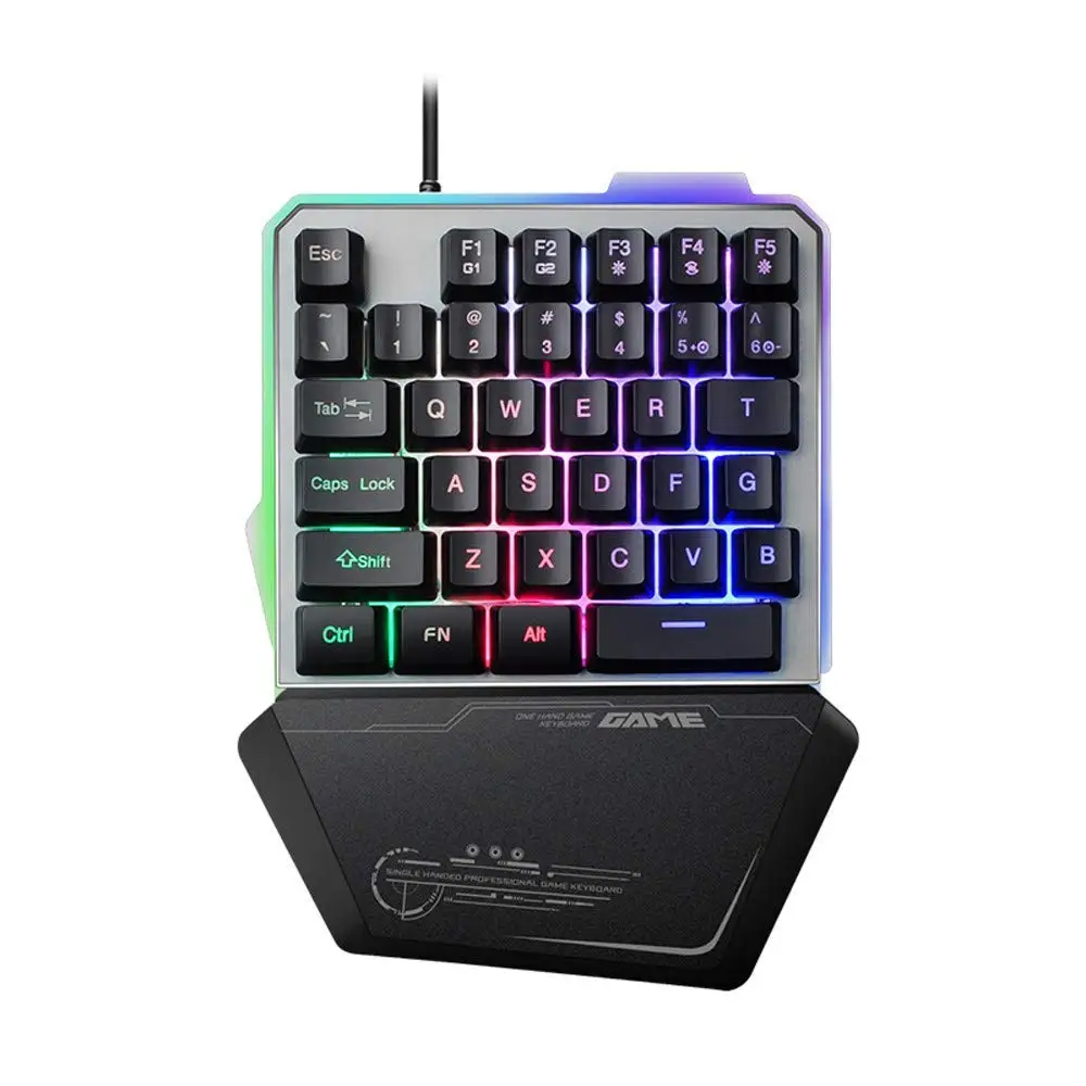 Игровая клавиатура с радужной RGB подсветкой металлический Поплавковый колпачок