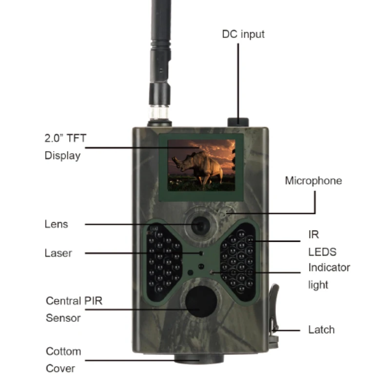 16MP Скаутинг охотничья тропа камера с 4G FDD LTE полоса 2 дюйма TFT LCD и 1080P HD видео через