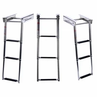 new under platform 3 step boat boarding ladder stainless steel telescoping swimming pool ladder
