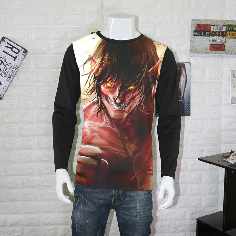Косплей атака на Титанов футболка Shingeki No Kyojin Mikasa Levi футболки костюмы для мужчин и