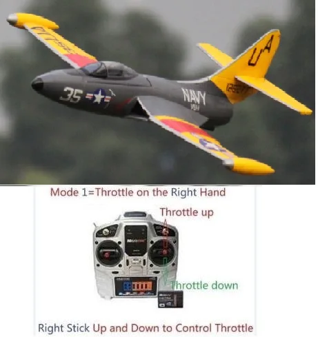 mode 1 Freewing бренд 64 мм F9F Радиоуправление rc jet EDF модель самолета игрушка RTF, без батареи - Цвет: mode 1