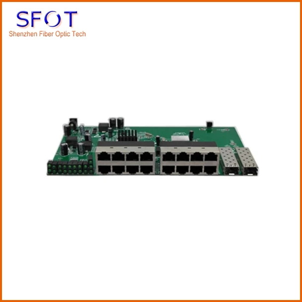 Бесплатная доставка 4 шт./лот плата коммутатора Reverse POE 16 портов FE с 2 портами gigabit sfp