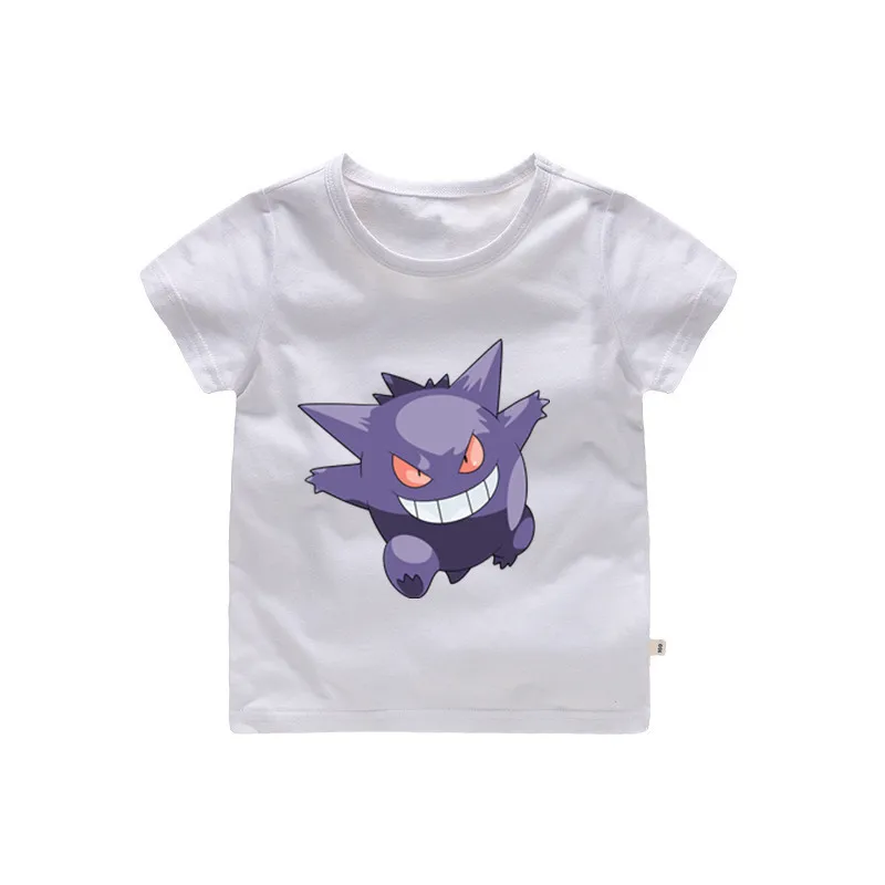 От 2 до 12 лет, Детская футболка Gengar летние топы с героями мультфильмов для маленьких девочек, детская Отличная повседневная одежда, b253