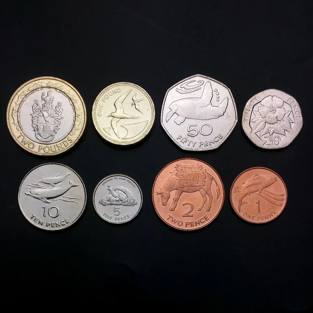 Святой Елены комплект 8 монет 1 пенни 2 фунта 1997 2006 UNC Uncirculated коллекция подарок