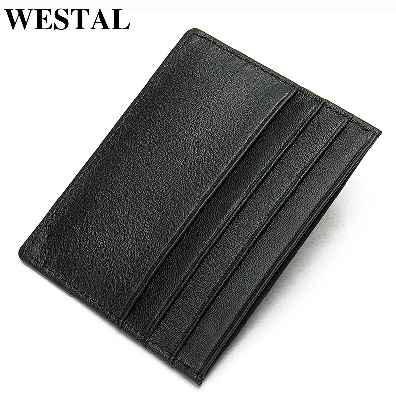 WESTAL чехол для карт из натуральной кожи мужской тонкий кошелек визитница ID