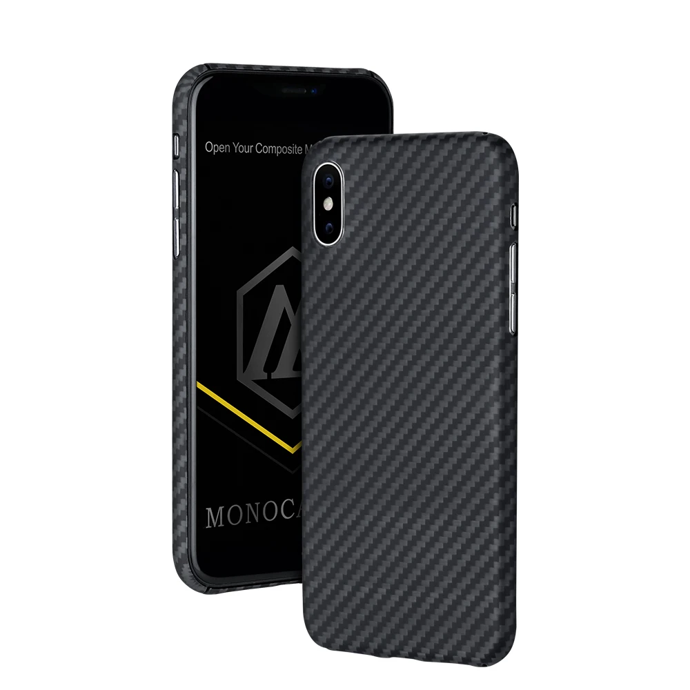 Чехол из моноуглеродного арамидного волокна для iPhone X XS XR Max с 4 сторонней защитой