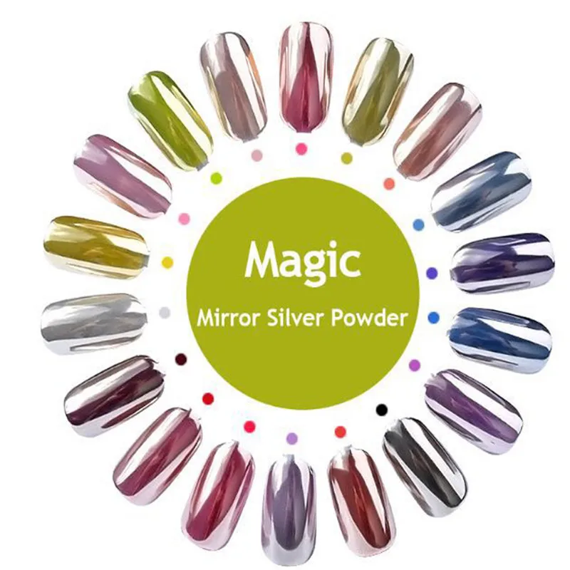 Ногтей новый лазерный порошок Аврора зеркало 1 г свет покрытие металл Серебро