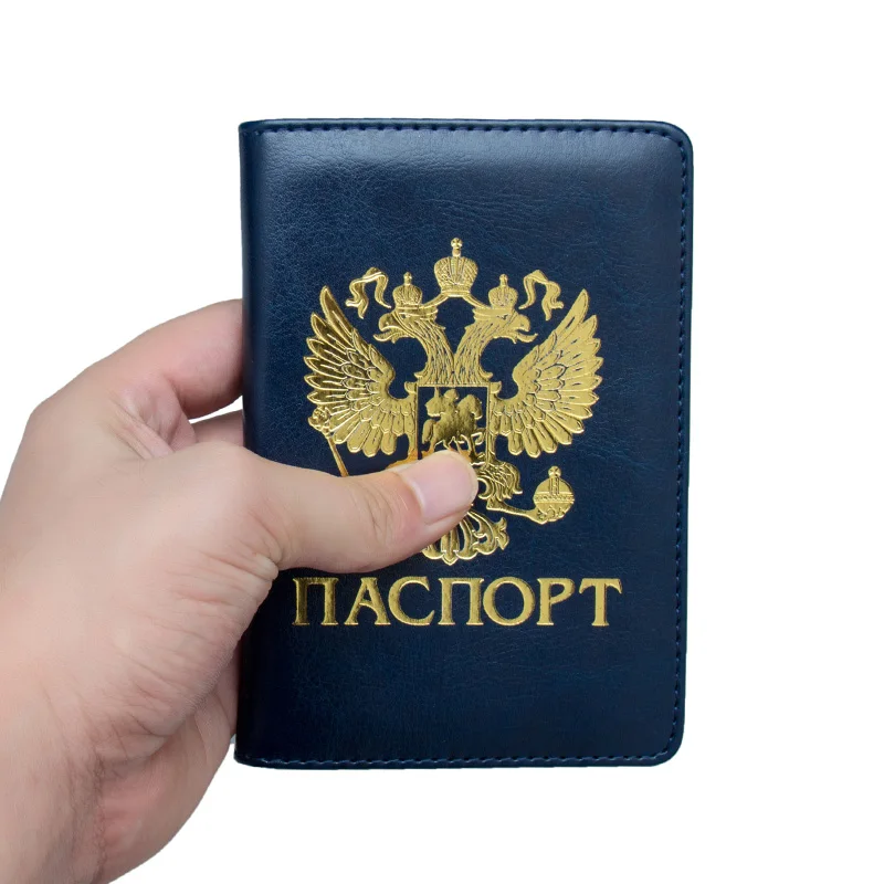 Обложка для паспорта из искусственной кожи с изображением русского двойного