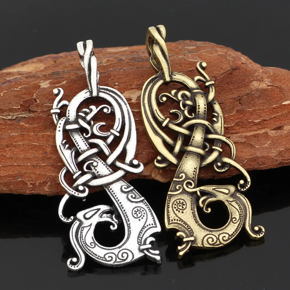 Викинг норвежский очаровательный узел Pagan Ringerike Дракон ожерелье в скандинавском