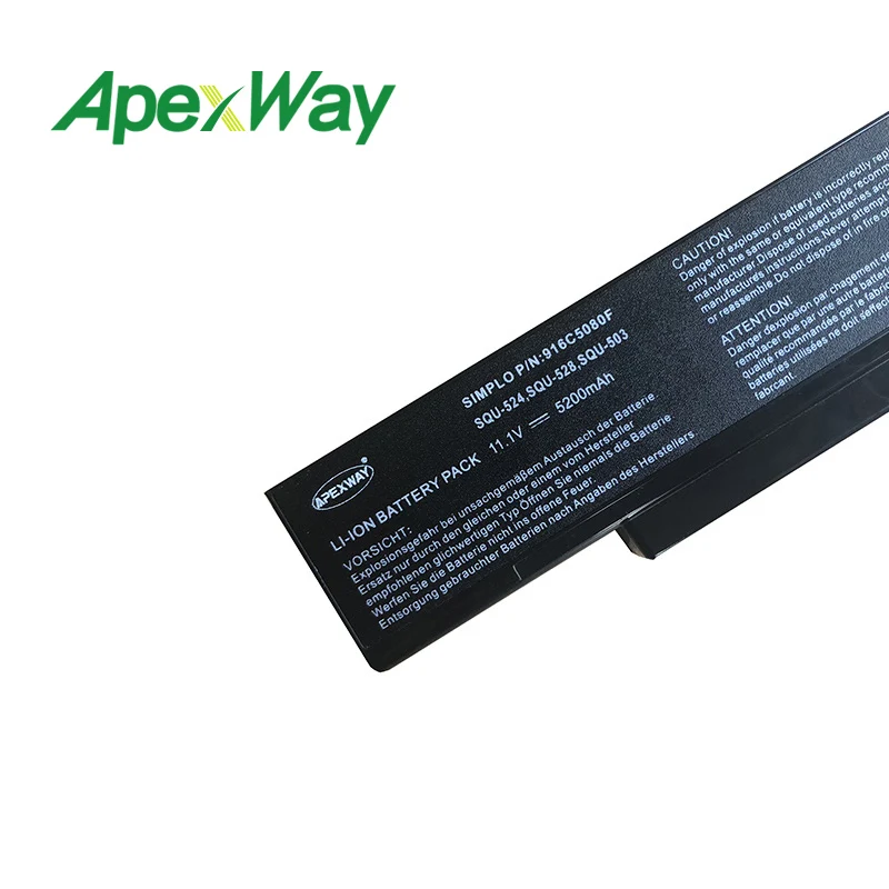 Apexway Аккумулятор для ноутбука Asus Φ A9 A9T A9C A9W F2 F3 M51 S62 S96 Z53 Z94 Z96 916C5220F 916C5280F 925C2290F|laptop