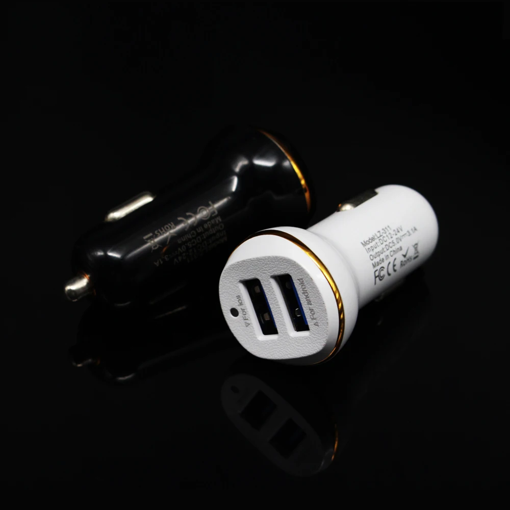 5 шт./лот 3.1A Макс 2 USB выход Автомобильное зарядное устройство Быстрая зарядка для